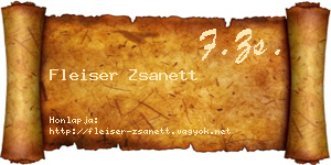 Fleiser Zsanett névjegykártya